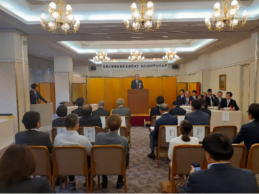 島根県環境整備事業協同組合創立５０周年記念式典の風景 ・米山理事長のあいさつ